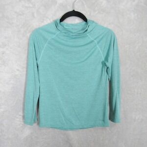 Patagonia Kids Long Sleeve Hoodie Top M (10) Blue Green Activewear